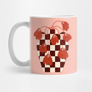 Checkered vase and flowers Mug